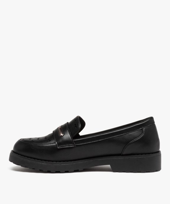 Mocassin à semelle crantée avec dessus perforé femme vue3 - GEMO (CASUAL) - GEMO