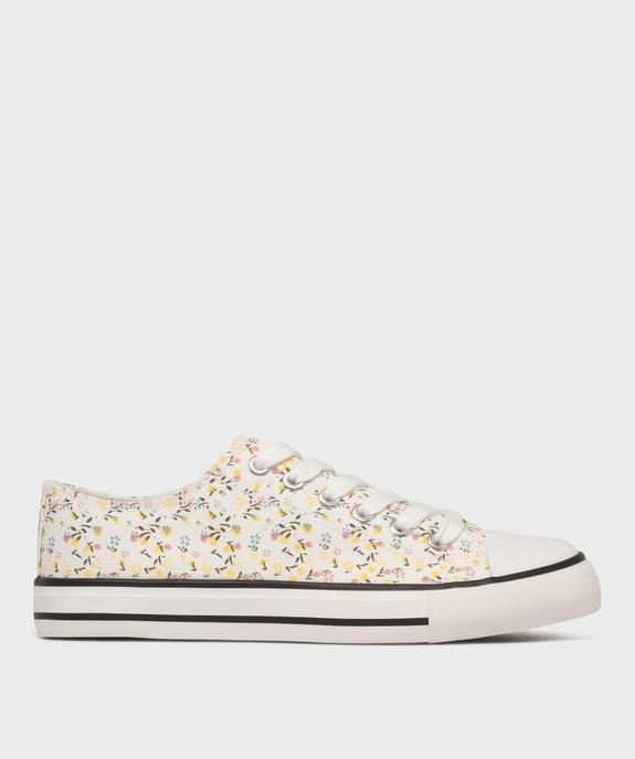 Tennis en toile à languette fleurie femme - Follow Me vue1 - FOLLOW ME G4G - GEMO