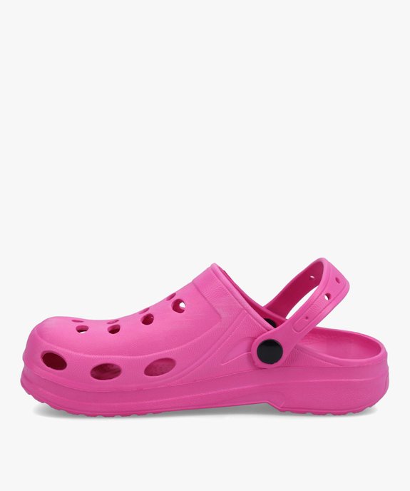 Sabots souples femme unis à perforations vue3 - GEMO (PLAGE) - GEMO