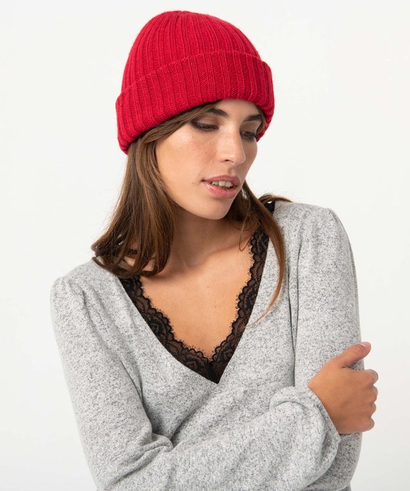 Pull femme en maille douce à col V en dentelle vue6 - GEMO(FEMME PAP) - GEMO