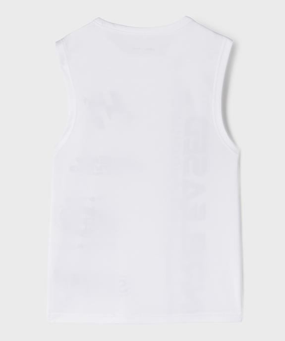 Tee-shirt de sport sans manches en maille légère et respirante imprimée garçon vue3 - GEMO (JUNIOR) - GEMO