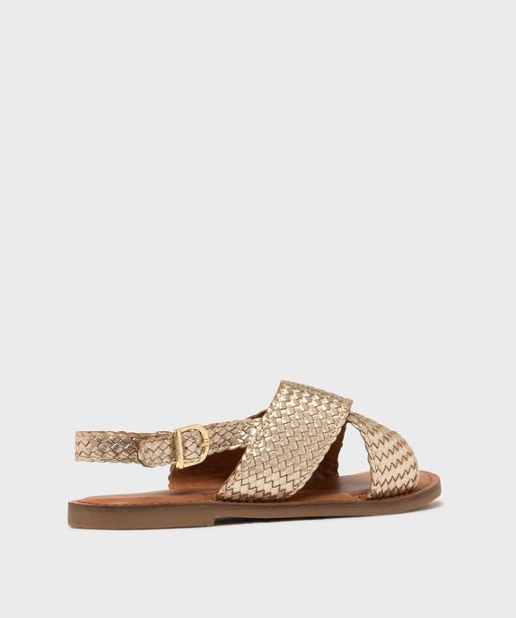 Sandales en cuir à larges brides tressées femme - LuluCastagnette vue5 - LULUCASTAGNETTE - GEMO