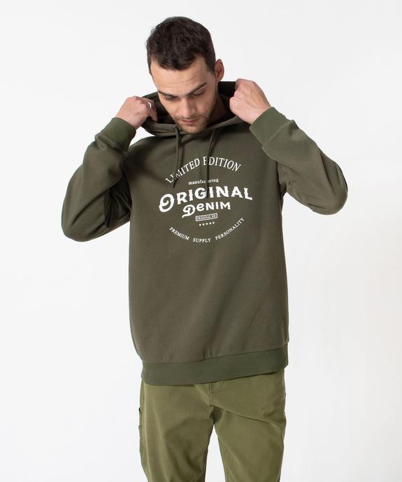 Sweat à capuche en molleton imprimé homme vue3 - PREMIER PRIX BY GEMO - GEMO