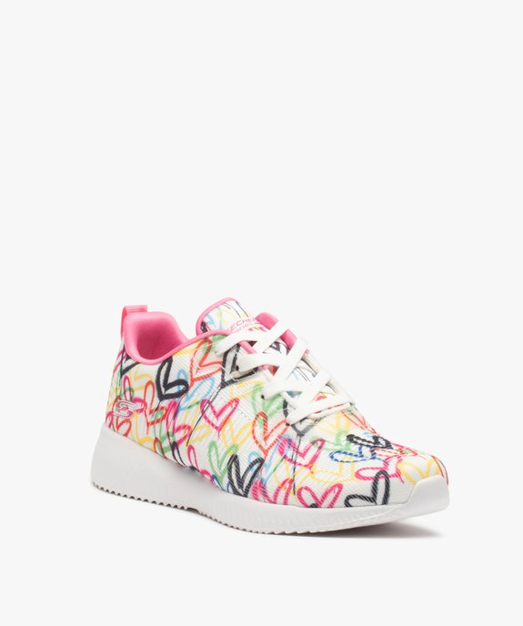 Baskets femme en mesh imprimé cœurs – Skechers Bobs Sport x John Goldcrown vue2 - SKECHERS - GEMO