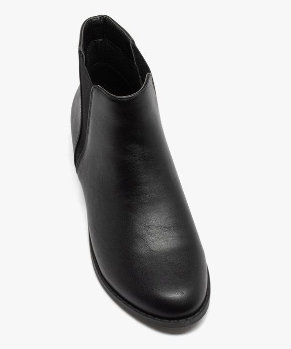 Bottines femme unies à talon plat style Chelsea   vue6 - VALENTINA BALDA - GEMO
