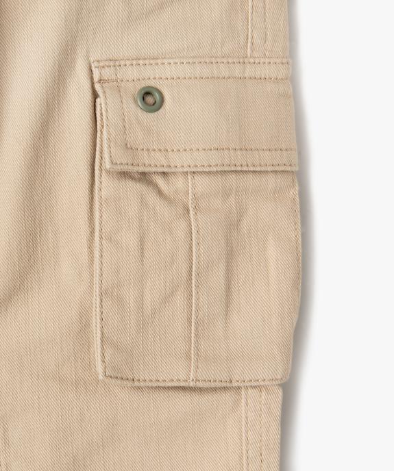 Pantalon en toile avec poches à rabat sur les cuisses garçon vue3 - GEMO 4G GARCON - GEMO