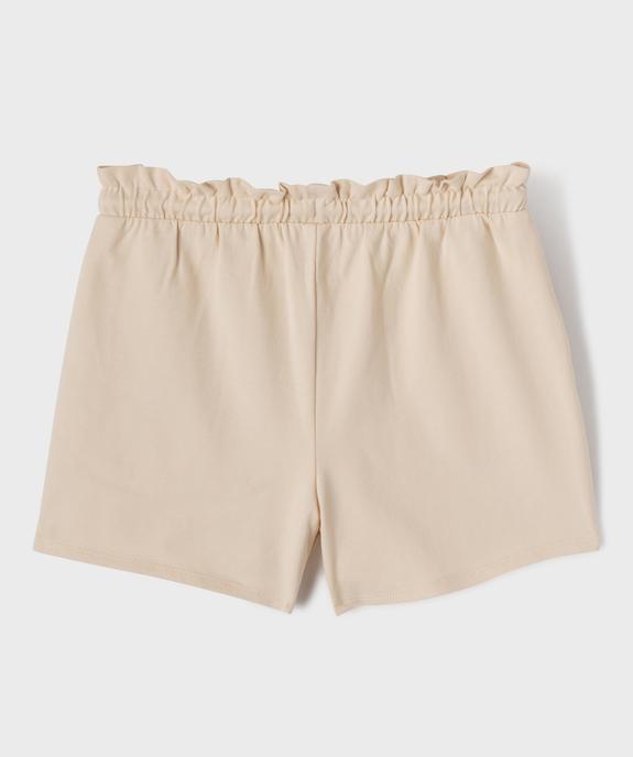 Short en jersey de coton à taille élastique ajustable fille vue3 - GEMO (ENFANT) - GEMO