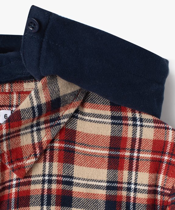 Chemise à carreaux avec capuche amovible garçon - LuluCastagnette vue2 - LULUCASTAGNETTE - GEMO