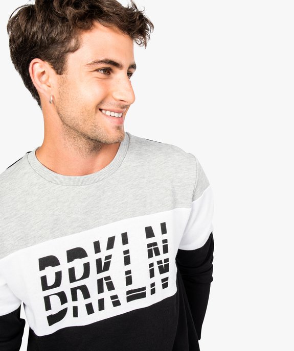 Sweat manches longues tricolore vue2 - GEMO (HOMME) - GEMO