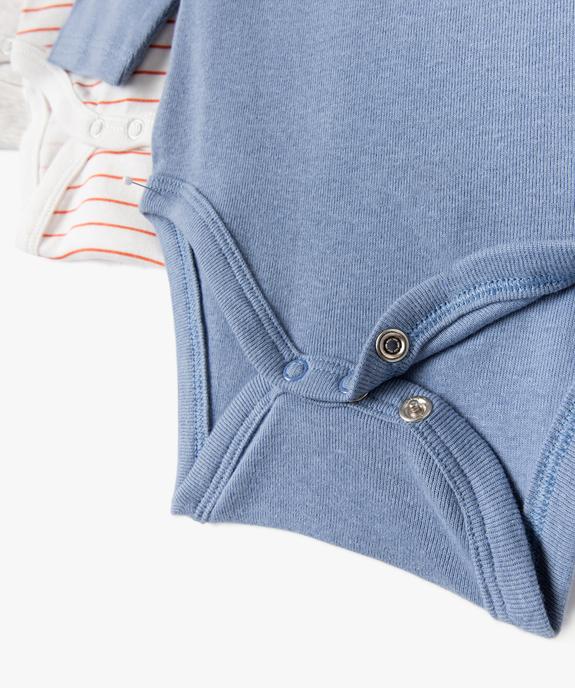 Bodies bébé à manches longues et col américain thème voitures (lot de 3) vue3 - GEMO 4G BEBE - GEMO