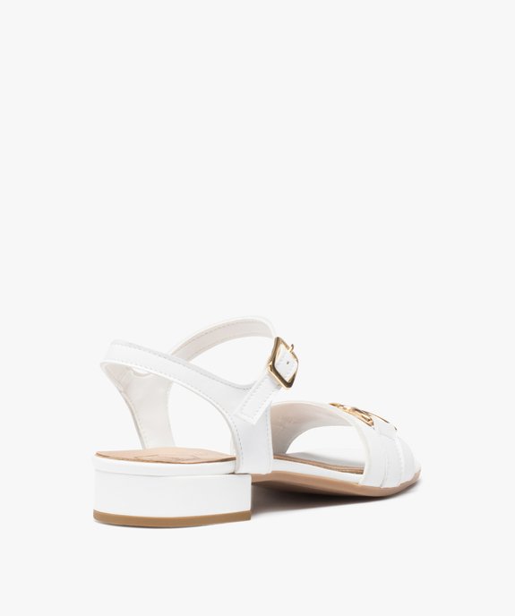 Nu-pieds femme unis à talon plat et bride à chaîne  vue4 - TANEO - GEMO