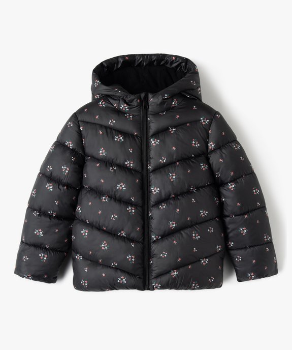 Blouson matelassé à capuche à motifs fleuris fille vue2 - 1E PRIX BY GEMO - GEMO