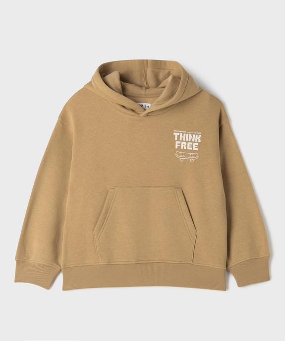 Sweat à capuche et message garçon vue1 - GEMO 4G GARCON - GEMO