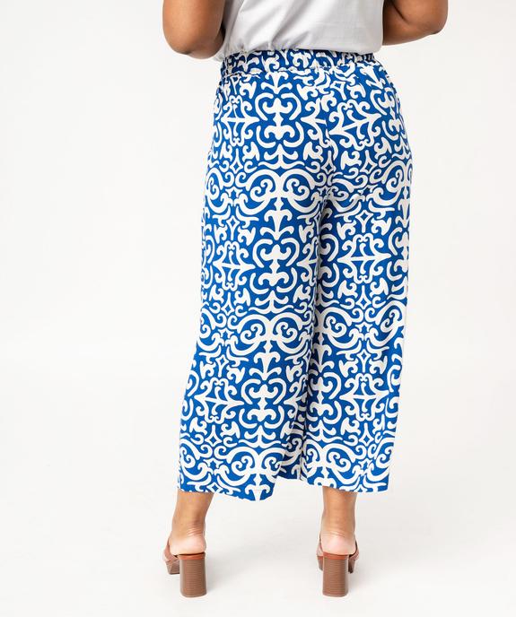 Pantacourt large imprimé en viscose femme grande taille vue3 - GEMO 4G GT - GEMO