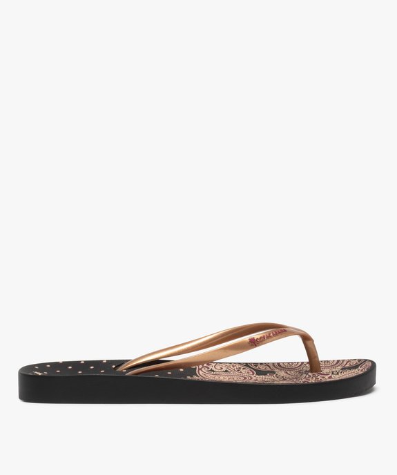 Tongs femme à semelle imprimée et brides fines - Copacabana Motif indien vue2 - COPACABANA - GEMO
