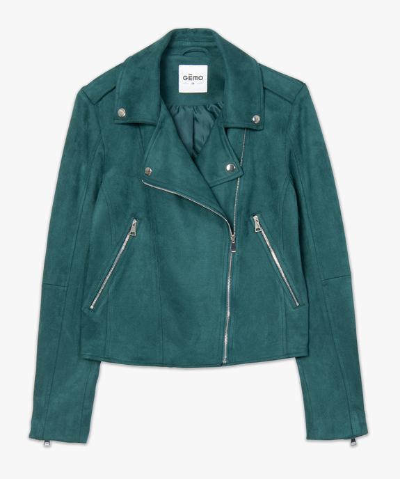 Veste femme en suédine avec fermetures zippées vue4 - GEMO(FEMME PAP) - GEMO