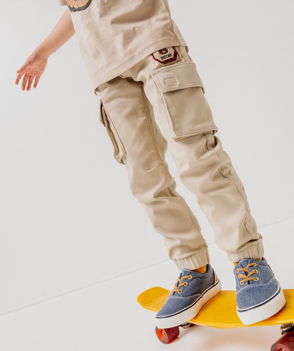 Pantalon cargo en coton stretch garçon - Camps United vue6 - CAMPS - GEMO