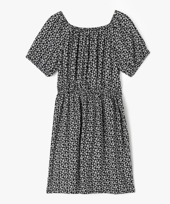 Robe courte et fleurie à manches ballons fille vue3 - GEMO 4G FILLE - GEMO