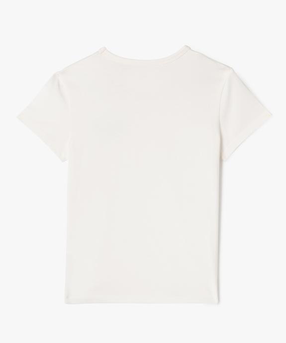 Tee-shirt manches courtes avec inscription fille vue3 - GEMO 4G FILLE - GEMO