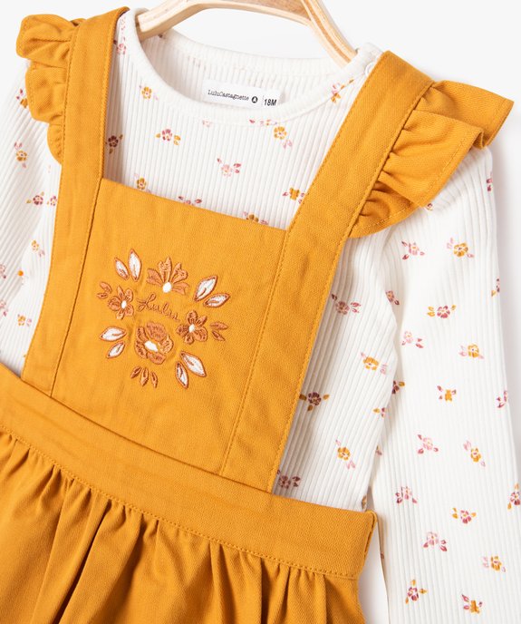 Ensemble 2 pièces robe tablier et tee-shirt manches longues bébé fille - LuluCastagnette vue2 - LULUCASTAGNETTE - GEMO