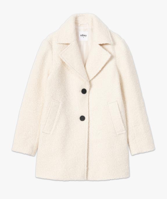 Manteau femme mi-long en matière bouclette à col tailleur vue4 - GEMO(FEMME PAP) - GEMO