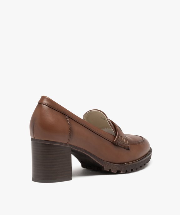 Mocassins femme unis à talon carré et semelle crantée vue4 - VALENTINA BALDA - GEMO
