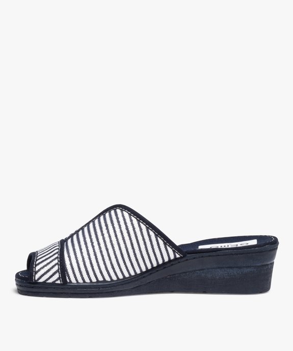 Mules femme à talon compensé et en tissu vue3 - GEMO(HOMWR FEM) - GEMO