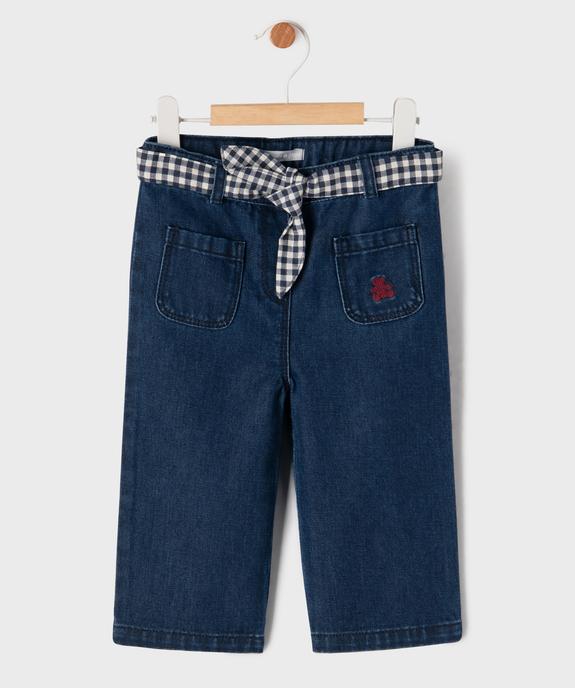 Jean large avec ceinture fantaisie bébé fille - LuluCastagnette vue1 - LULU CASTAGNETTE G4G D - GEMO