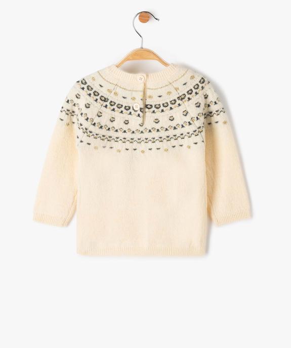 Pull de Noël bébé fille à motifs pailletés - LuluCastagnette vue4 - LULUCASTAGNETTE - GEMO
