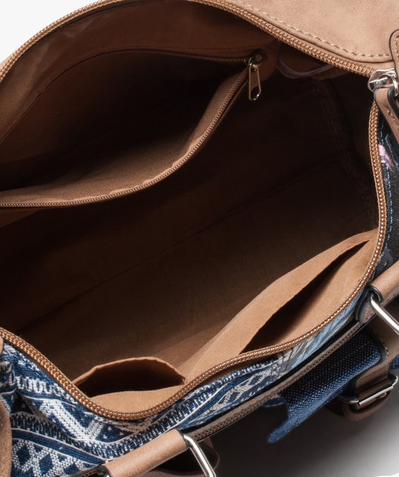 Sac à main femme multipoche imprimé vue3 - GEMO (ACCESS) - GEMO