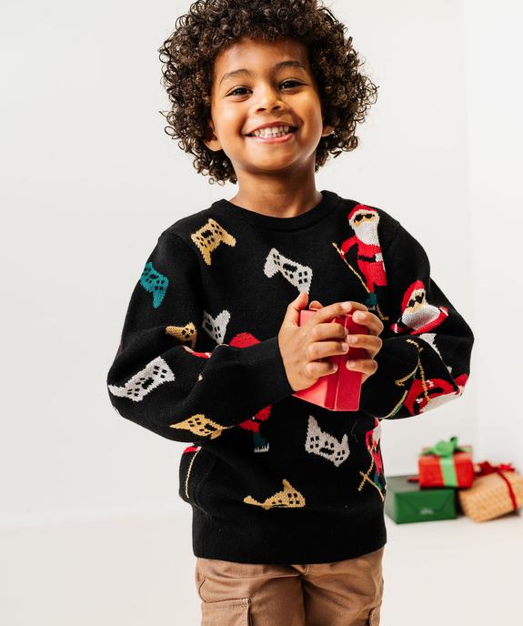 Pull de Noël à motifs Père Noël garçon vue1 - GEMO (ENFANT) - GEMO