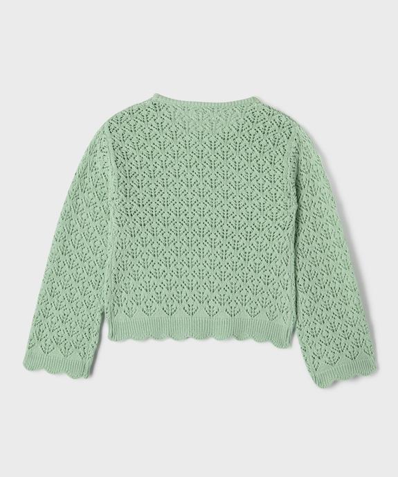 Pull en maille ajourée avec finitions dentelées fille vue5 - GEMO (ENFANT) - GEMO