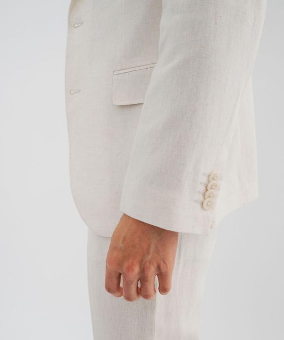 Veste de costume slim fit en viscose et lin homme vue4 - GEMO 4G HOMME - GEMO
