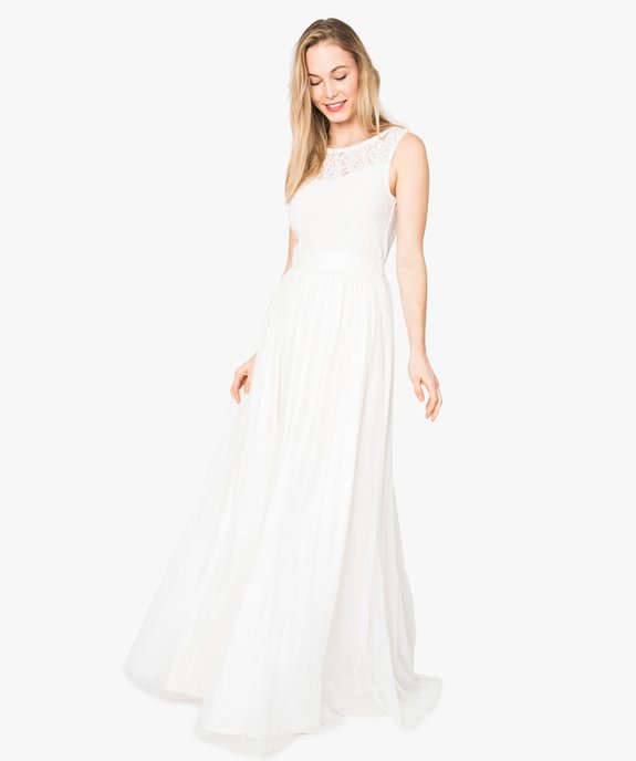 Robe de mariée en tulle et dentelle vue1 - GEMO(FEMME PAP) - GEMO