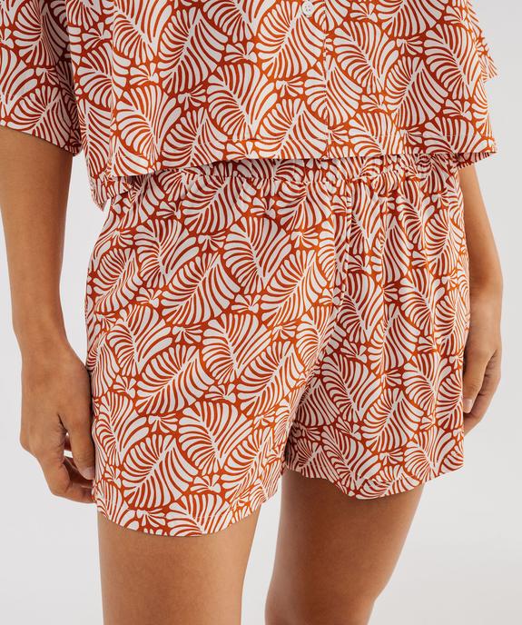 Short de pyjama imprimé en viscose femme vue2 - GEMO 4G FEMME - GEMO