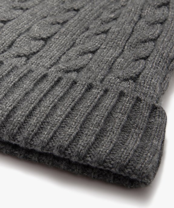 Bonnet en maille torsadée homme vue2 - GEMO 4G HOMME - GEMO