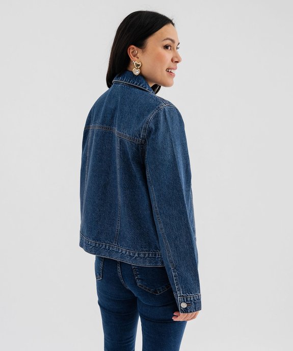 Veste en jean classique femme vue3 - GEMO 4G FEMME - GEMO