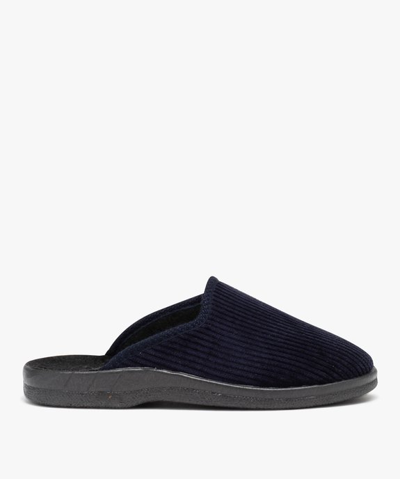 Chaussons homme mules confort dessus en velours côtelé uni vue1 - GEMO(HOMWR HOM) - GEMO