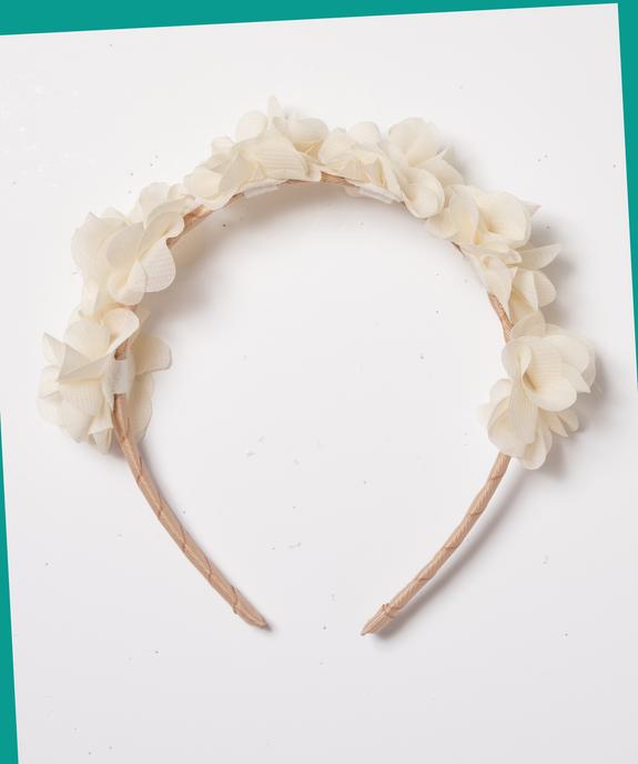 Serre-tête en tissu fantaisie rehaussé de fleurs fille vue1 - GEMO (ACCESS) - GEMO