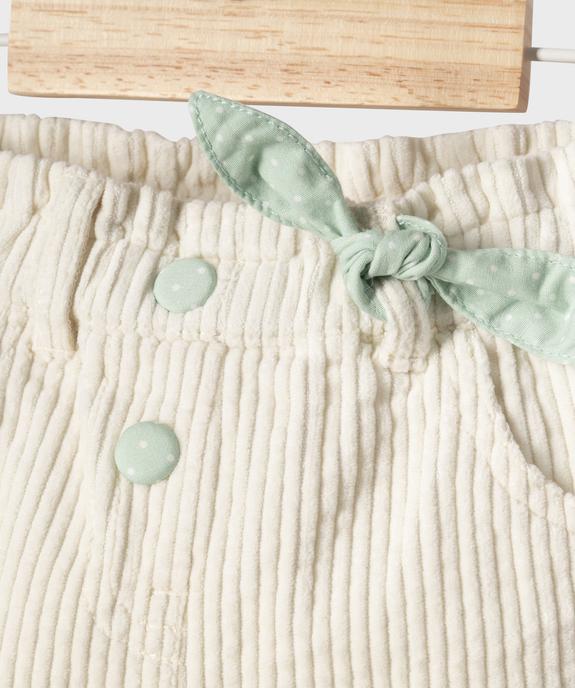 Pantalon en velours côtelé taille ajustable bébé fille vue2 - GEMO(BEBE DEBT) - GEMO