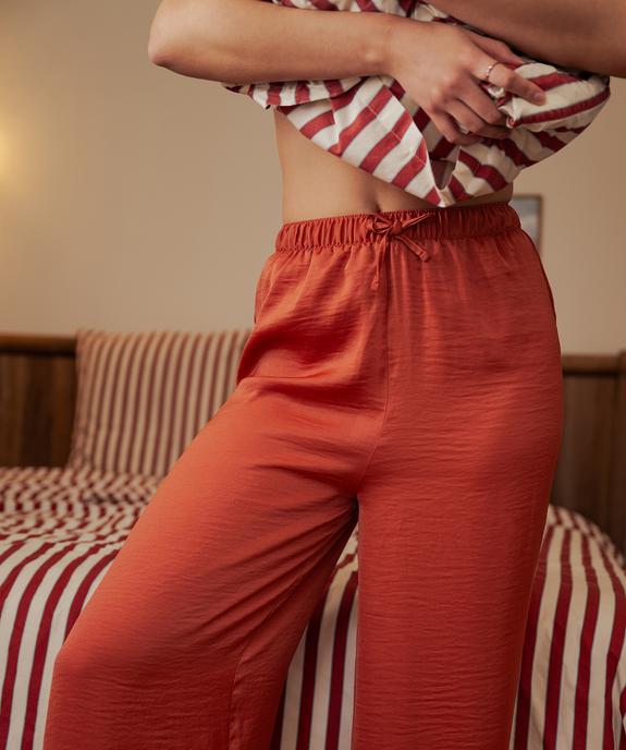 Pantalon de pyjama fluide en matière satinée femme vue2 - GEMO 4G FEMME - GEMO