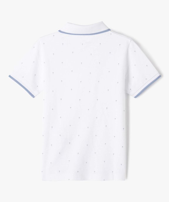 Polo garçon à motifs palmiers et finitions contrastantes vue3 - GEMO (ENFANT) - GEMO