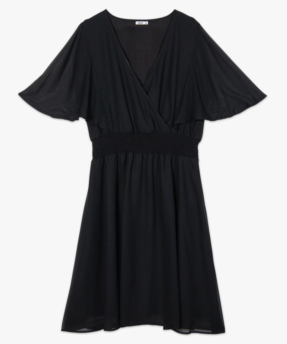 Robe femme grande taille en voile à taille smockée  vue4 - GEMO (G TAILLE) - GEMO