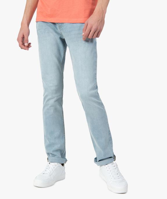 Jean homme coupe Straight avec marques d’usure vue1 - GEMO (HOMME) - GEMO