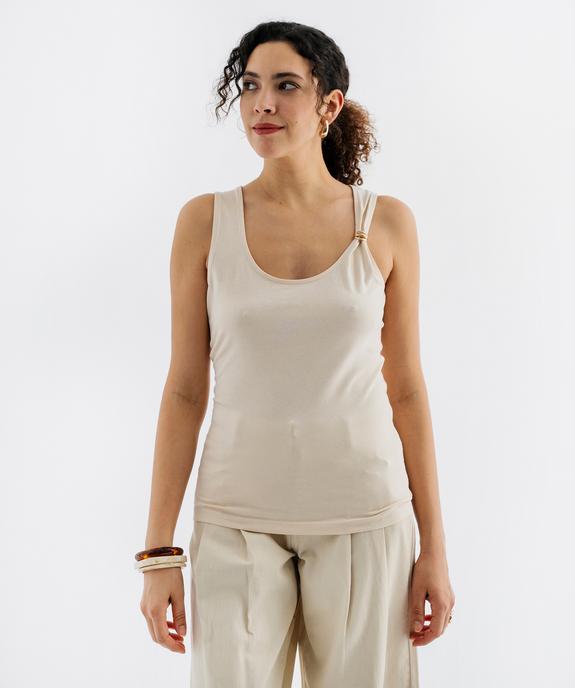 Débardeur en jersey de coton stretch à bretelle bijou femme vue4 - GEMO(FEMME PAP) - GEMO