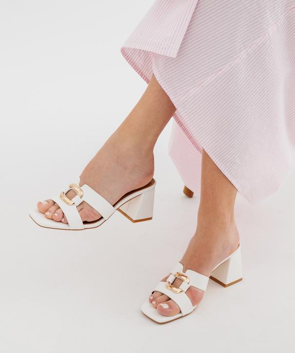 Mules à talon trapèze et bride bijou femme - Follow Me vue1 - FOLLOW ME - GEMO