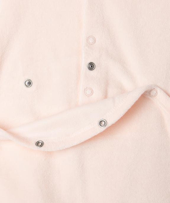 Pyjama en velours avec message sur le buste bébé vue2 - GEMO(BB COUCHE) - GEMO
