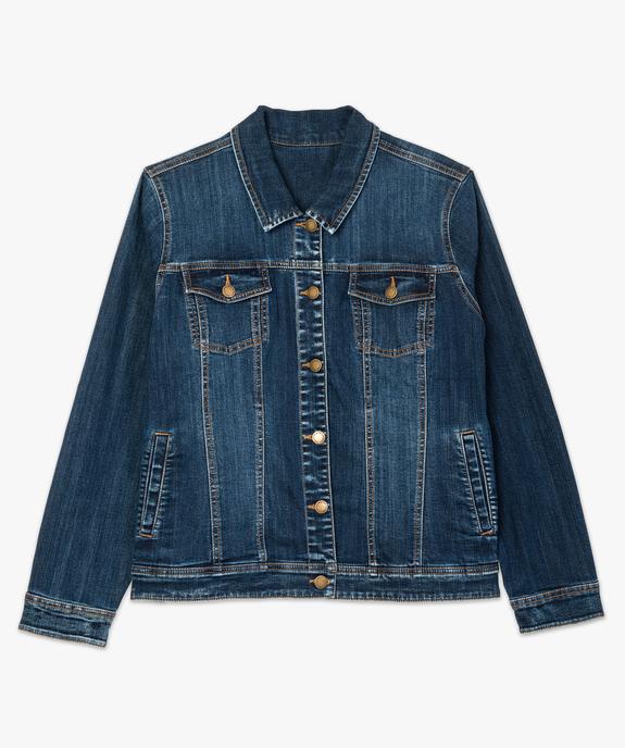 Veste femme grande taille en jean stretch vue4 - GEMO (G TAILLE) - GEMO