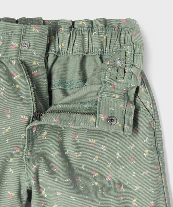 Short en toile de coton imprimée avec taille paperbag fille vue2 - GEMO (ENFANT) - GEMO