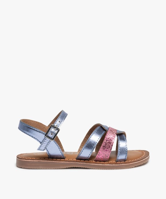 Sandales fille à brides brillantes en cuir vue1 - GEMO (ENFANT) - GEMO